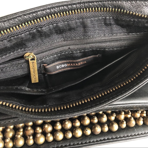 BCBGMAXAZRIA Gold Beaded Leather Clutch - Picture 4 of 4